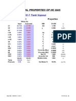 Physical properties of HC gas stream