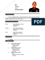Joel Merto Mayo: Desired Position: Security Guard