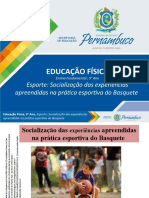 Educação Física, 9° Ano: Socialização das experiências do Basquete