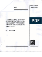 1649-1996 (Covenin) Chimeneas y Ductos Det de La Ubic y Numero Minimo de Puntos de Muestreo