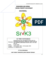 Dokumen Ijin Kerja Working Permit Document Eksternal: PT PLN (Persero) Unit Induk Transmisi Jawa Bagian Tengah