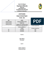 Department of Education: Activity Matrix Gulayan Sa Paaralan Program SY 2021 - 2022