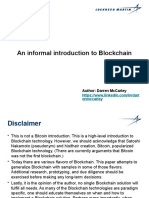 An Informal Introduction To Blockchain: Author: Darren Mccarley