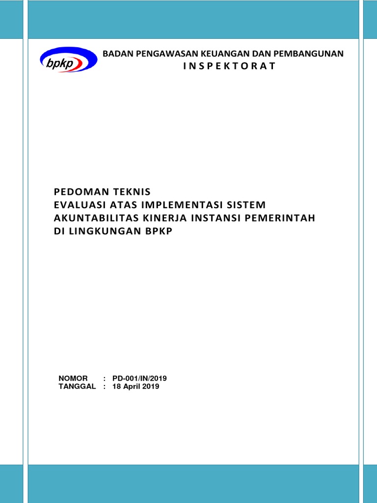 1 Pedoman Teknis Evaluasi Sakip Bpkp 2019 Final Pdf