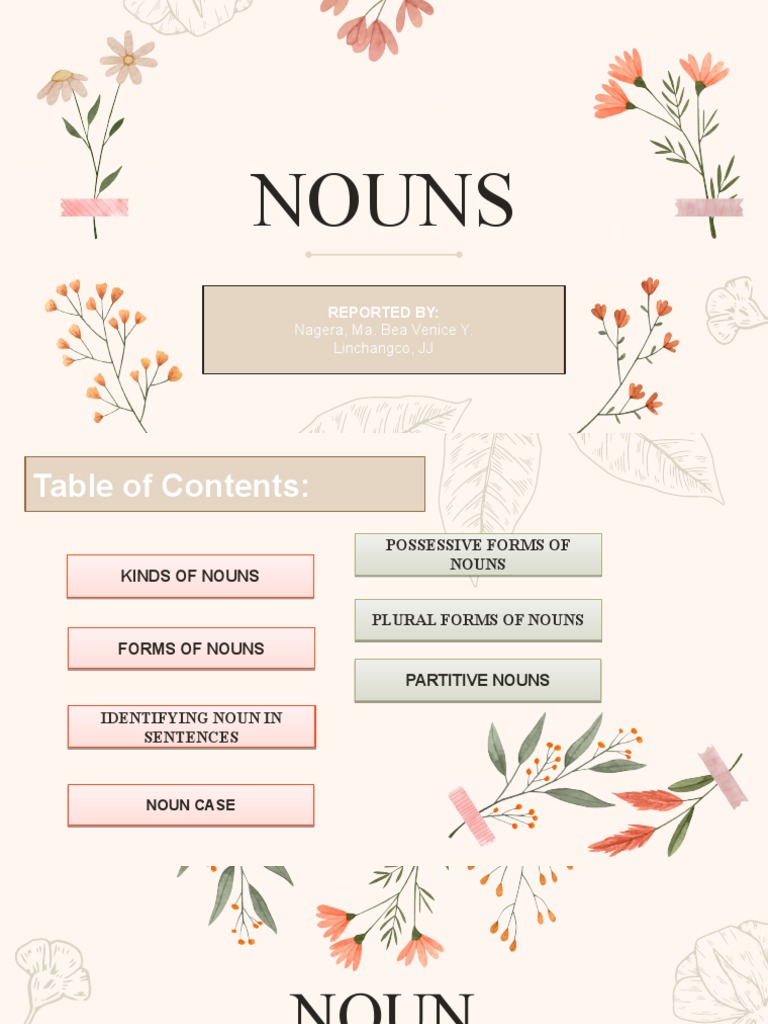 Noun Report PDF Noun Verb