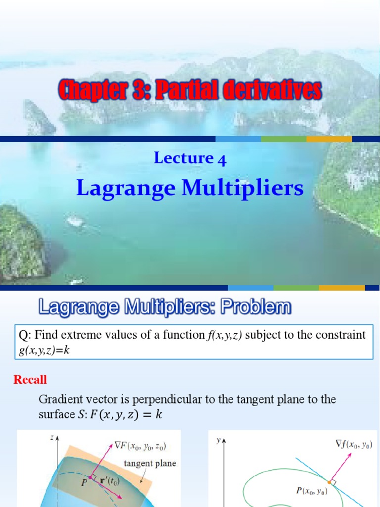 Chapter 3: Partial Derivatives: Lagrange Multipliers | PDF ...