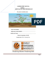 Laboratory Manual AGR114 Fundamentals of Crop Physiology: (For Private Circulation Only)