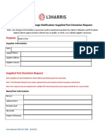 Supplier Process Change Notification-Supplied Part Deviation Request