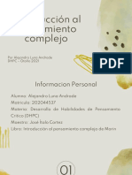 Introducción Al Pensamiento Complejo: Por Alejandro Luna Andrade DHPC - Otoño 2021