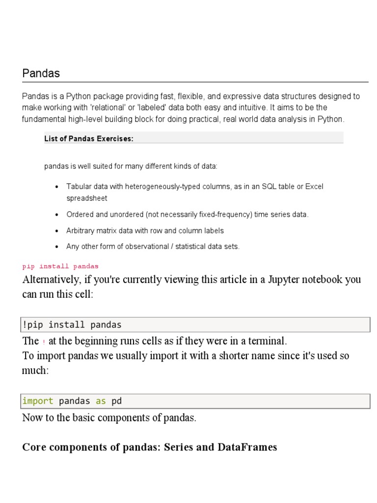 Python Pandas-Series-neww | PDF | Table (Database) | Parameter ...