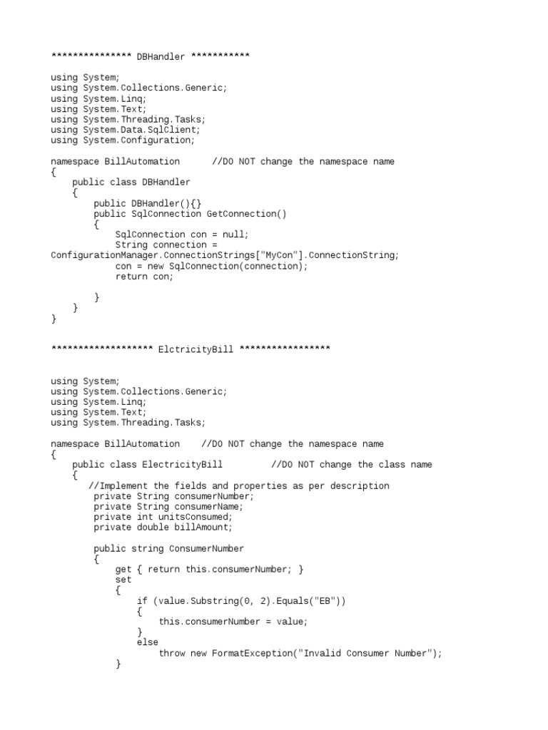 Electricity Bill Generation | PDF | Language Integrated Query | String ...