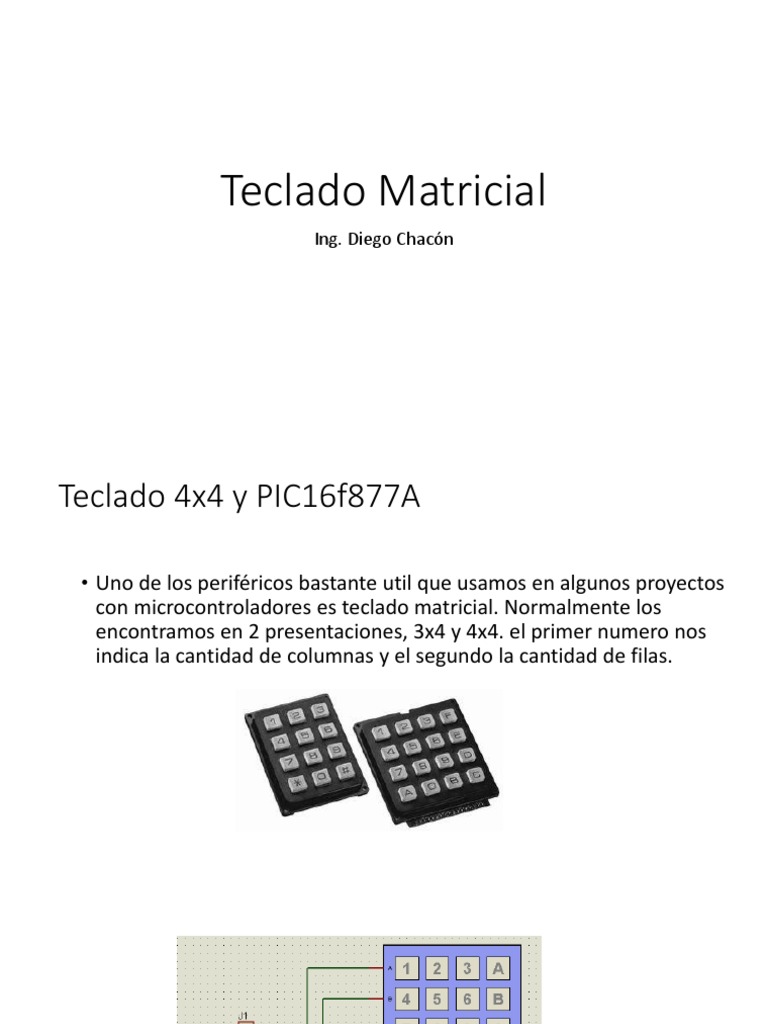 Teclado Matricial Pdf Microcontrolador Matriz Matemáticas