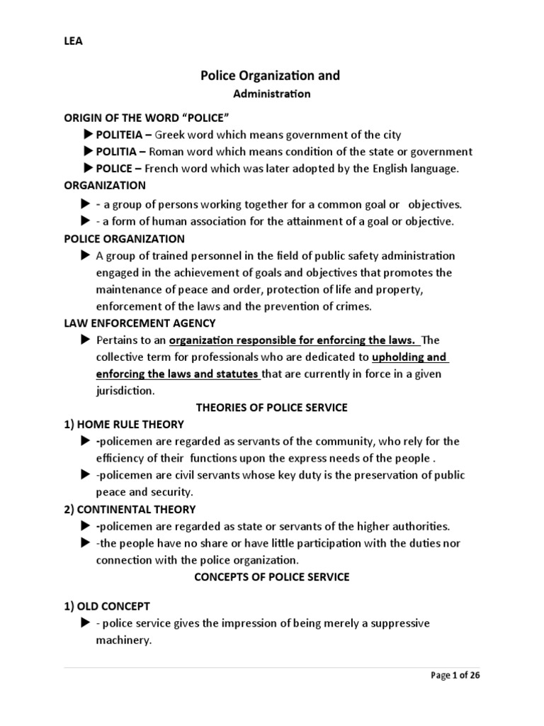 Police Organization & Administration | PDF | Police | Crime & Violence
