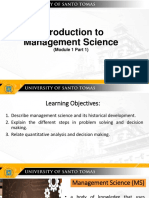 Module 1 Part 1 - Management Science and Its History - Qunatitative Analysis - Decision Making