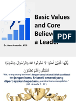Basic Values and Core Believes For A Leader Oleh DR Aam Amirudin MSi
