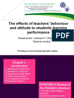 The Effects of Teachers' Behaviour and Attitude To Students Learning Performance