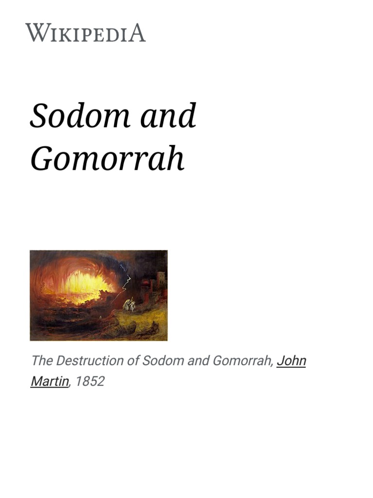 History of Sodom and Gomorrah - Wikipedia | PDF | Sodom And Gomorrah