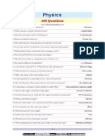 Physics Physics Physics Physics Physics: 100 Questions