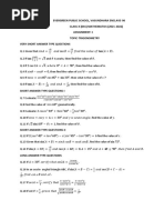 Evergreen Public School, Vasundhara Enclave-96 CLASS-X (041) MATHEMATICS (2021-2022) Assignment-1 Topic-Trigonometry Very Short Answer Type Questions