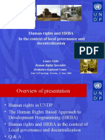 Human Rights and HRBA in The Context of Local Governance and Decentralization