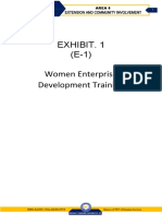 Exhibit. 1 (E-1) Women Enterprise Development Training: Extension and Community Involvement