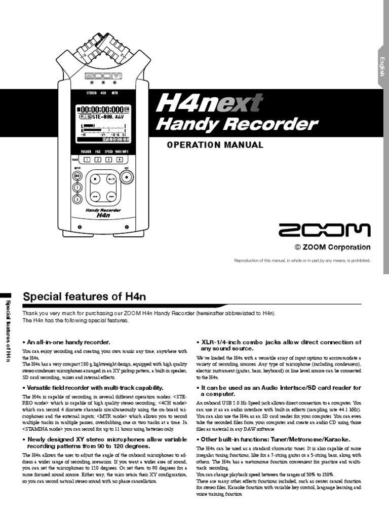 Operation manual zoom corporation pdf