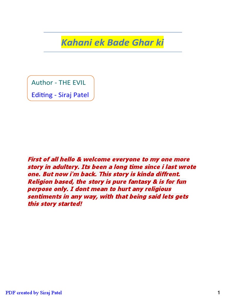 Kahani Bade Ghar Ki - Edit | PDF