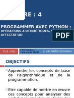 Chapitre 4 - PROGRAMMER AVEC PYTHON