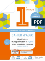 Cahier d Algo. Algorithmique Et Programmation en Python Version Corrigée Pour l Enseignant Exercices Et Tp (2)