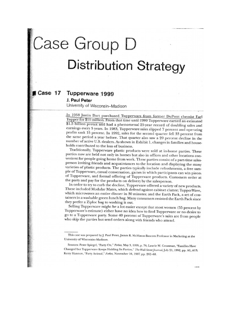 Case No 4 Tupperware | PDF