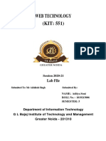 Web Technology (KIT: 551) : Lab File