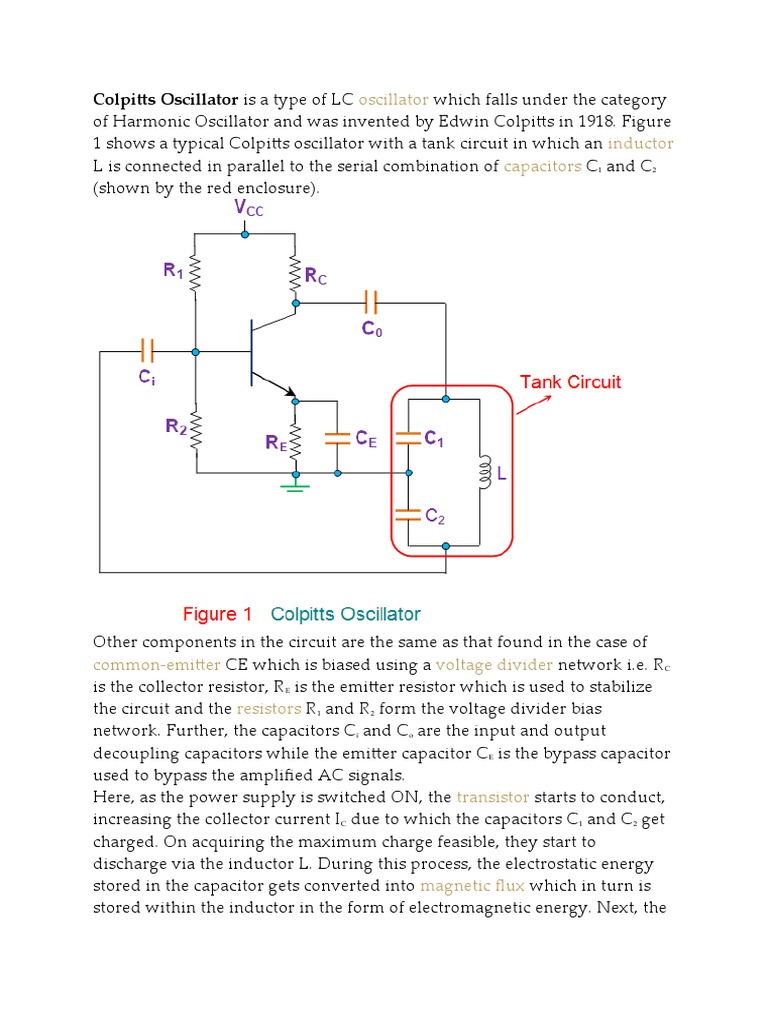Colpitts Oscillator Is A Type of LC | PDF | Electronic Oscillator ...