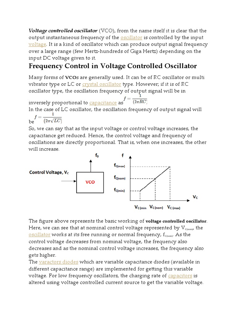 Voltage Controlled Oscillator PDF Operational Amplifier