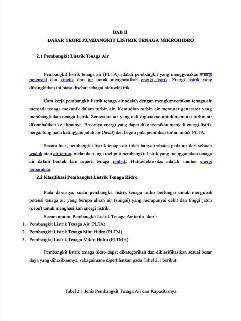 Dasar Teori PLTMH | PDF