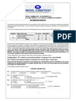 Online Examination - Recruitment of Graduate Trainee (Mechanical, Electrical) & Manager (Survey) Information Handout