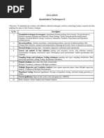 Quantitative Techniques and Methods Notes