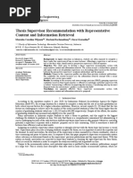 Thesis Supervisor Recommendation With Representative Content and Information Retrieval