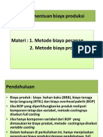 V. Metode Penentuan Biaya Pesanan.