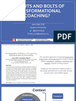 The Nuts and Bolts of Transformational Coaching?: Jean Côté, PHD Queen'S University @jeancote46 Email: Jc46@Queensu - Ca