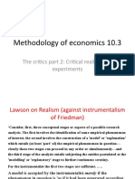 Methodology of Economics 10.3: The Critics Part 2: Critical Realism and Experiments