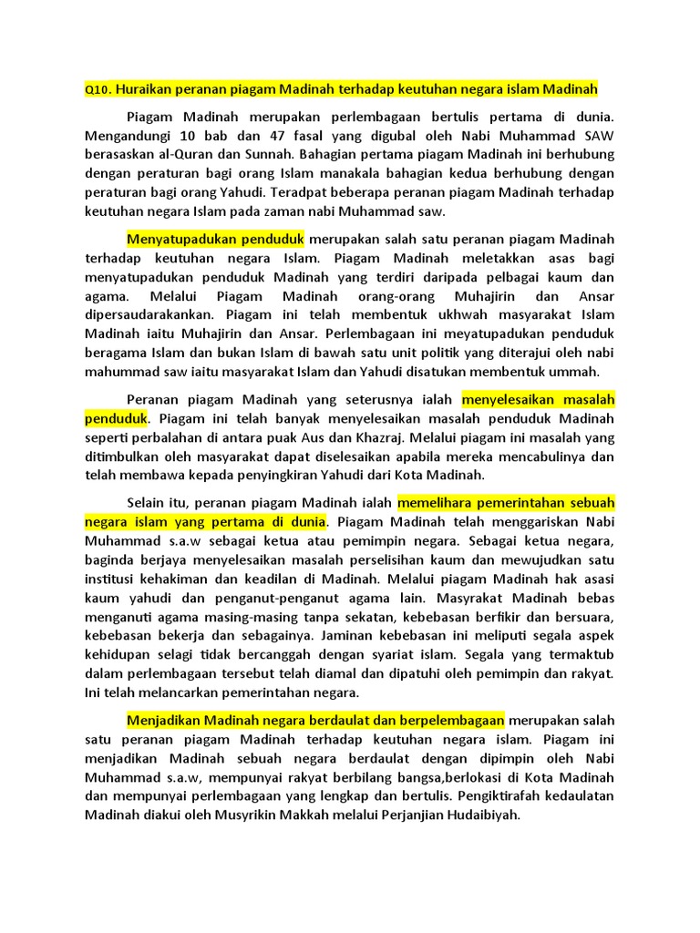 Piagam Madinah | PDF