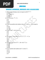 Part 1 Binary, Indices and Log