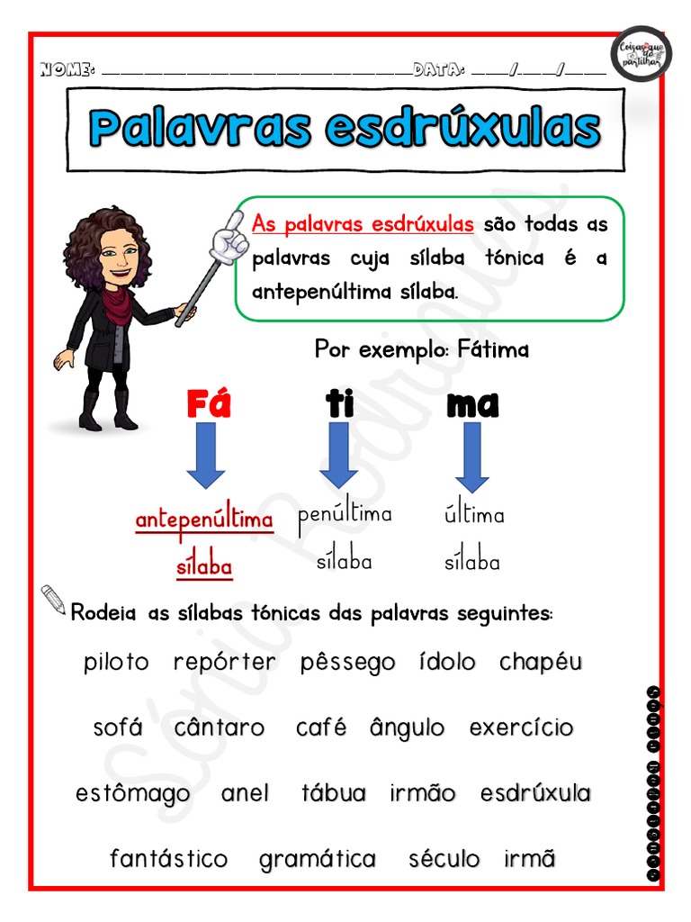 Palavras Esdrúxulas e Acentuação | PDF | Estresse (Linguística) | Sílaba
