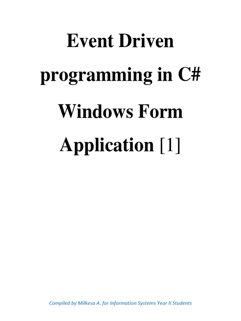 Event Driven Programming in C# Windows Form Application | PDF ...