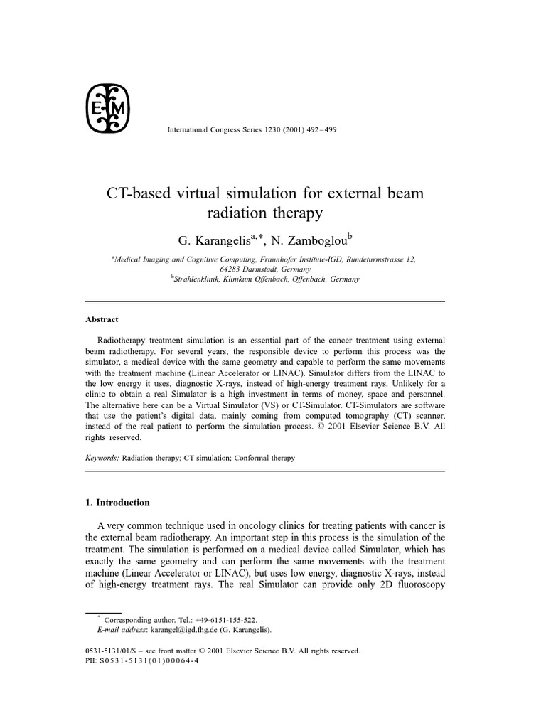 CT-based Virtual Simulation For External Beam Radiation Therapy | PDF ...