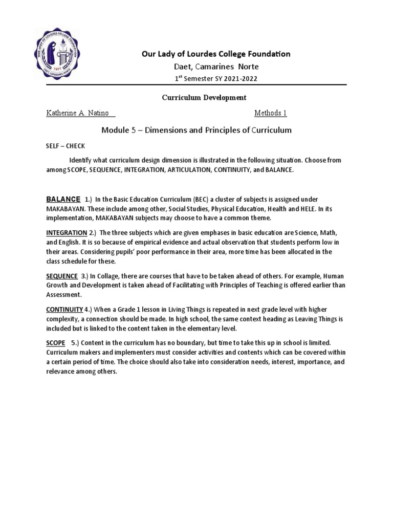 Module 5 Curriculum Dev | PDF