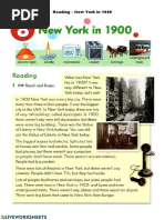 Reading Comprehension - 'New York in 1900'