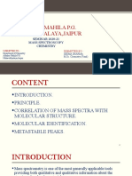 Alankar Mahila P.G. Mahavidhyalaya, Jaipur: SEMINAR 2020-21 Mass Spectroscopy Chemistry