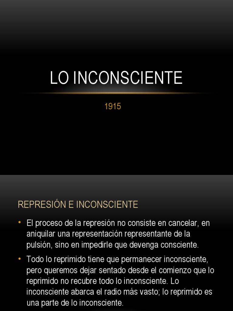 Lo Inconsciente. | PDF | Mente inconsciente | Psicoanálisis