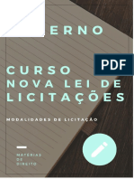 Nova Lei de Licitações - Modalidades de Licitação